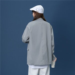 中性秋季新款宽松百搭休闲翻领西服小西装外套上衣XF52P75,男装西服套装,电商D325