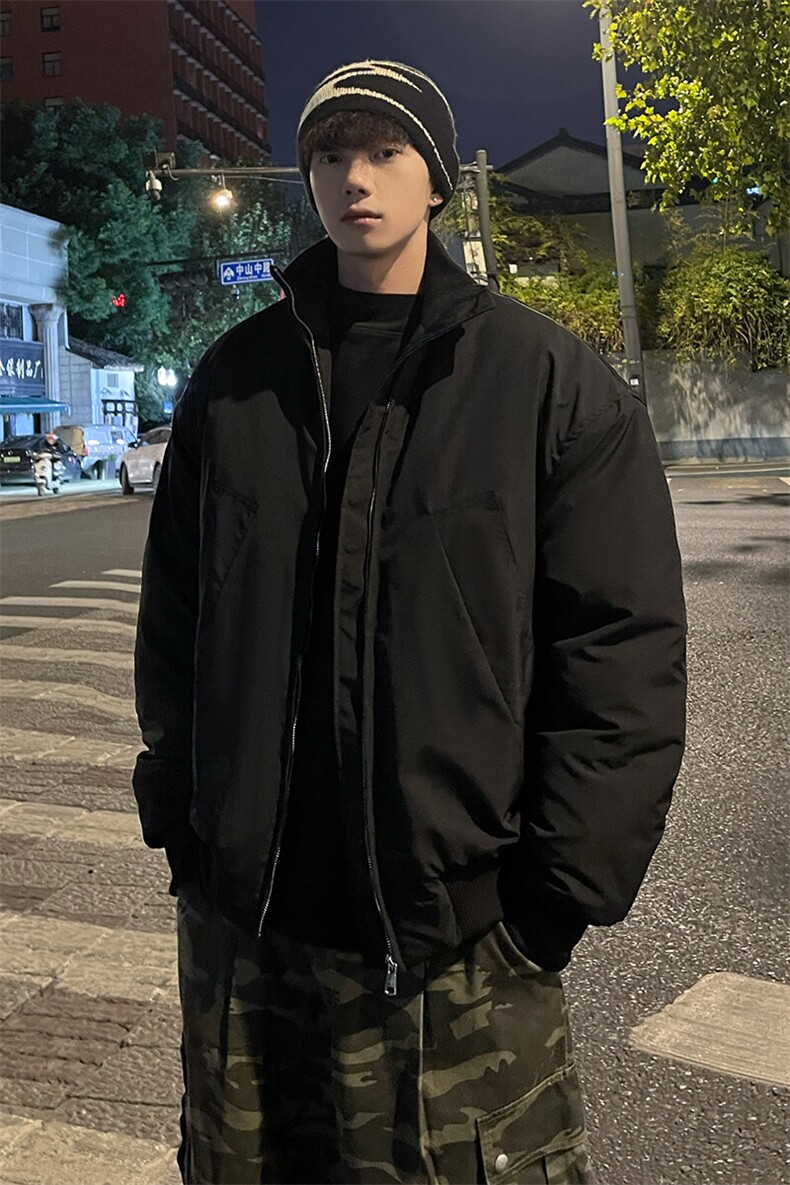冬季外景重磅美式高街立领痞帅棉服男宽松飞行夹克服MF00373/P120,男装夹克,电商B316