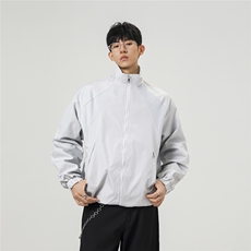 美式罗纹拼接袖子褶皱大码M-5XL教练夹克男JK78056P69控105，男装夹克，星座226-1