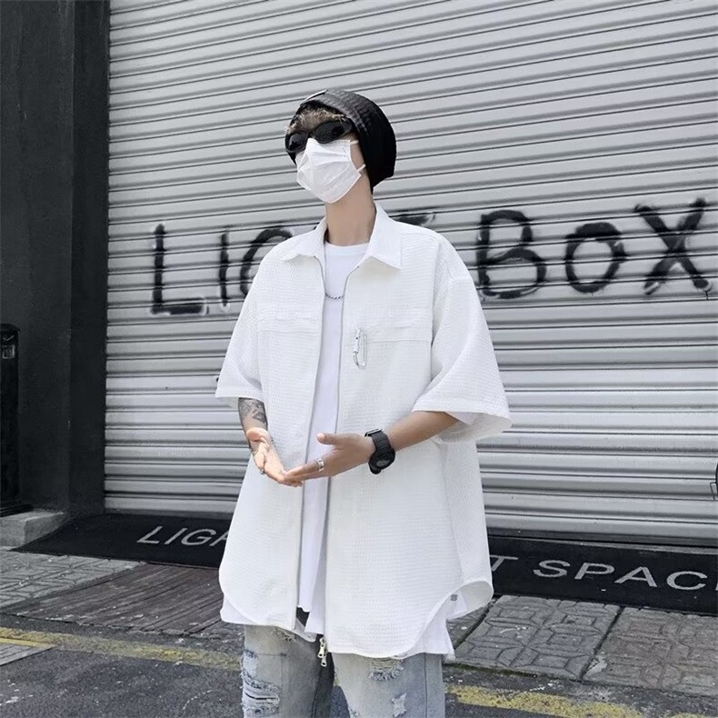 夏季新款衬衫潮流慵懒男方领衬衫P40,男装衬衫,星座1116-2