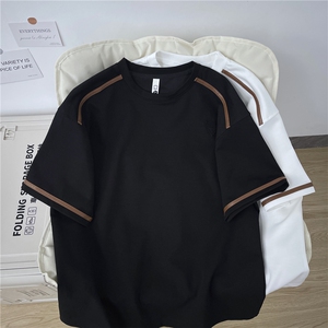 新款短袖t恤男夏季韩版半袖上衣港风宽松休闲潮牌体恤衫T0596-P38图片