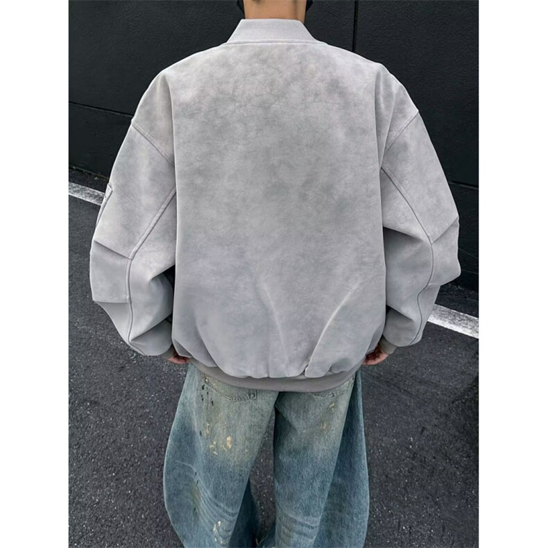秋冬新款开衫夹克美式复古休闲慵懒风男纯色外套jk113p68,男装夹克,电商D315