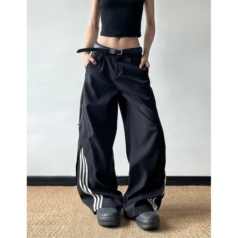 条纹拼接休闲西裤女2025新款cleanfit高街宽松百搭裤子KX91,男装西裤,星座1116A（原606A-3）
