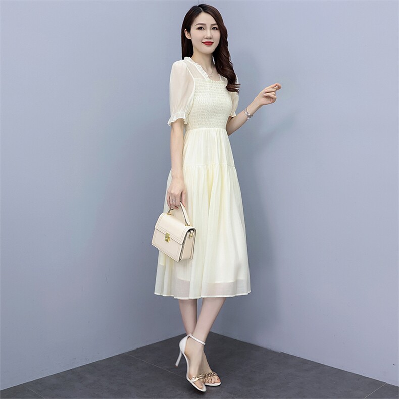 2023年夏季休闲淑女显瘦百搭遮肉时尚气质通勤简约大方中天丝长裙,女装连衣裙,多彩