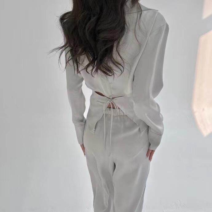 褶皱设计套装，女装职业装，HE