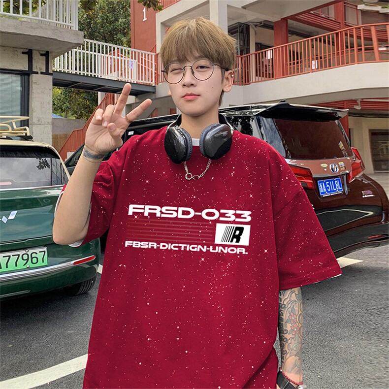可48小时发货支持抖音得物来样二开美式满天星亮片短袖T恤MTX648,男装T恤,电商A486-1