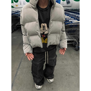 现货！方头尖头双拉链短款cleanfit立领棉衣棉服 1005-MY019-P98图片