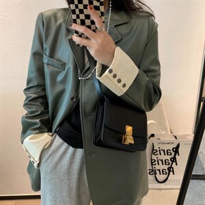 绿色皮衣图片