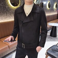 春款店主风高品质翻领夹克麂皮绒男微阔韩版外套BX003-P135控178，男装夹克，星座308A