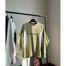 DD330P48速干户外撞色拼接字母长袖T恤男女潮牌宽松运动上衣，男装T恤，电商B323A