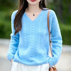 2025百搭时尚简约v领套头衫，女装羊毛衫，哲奥羊绒