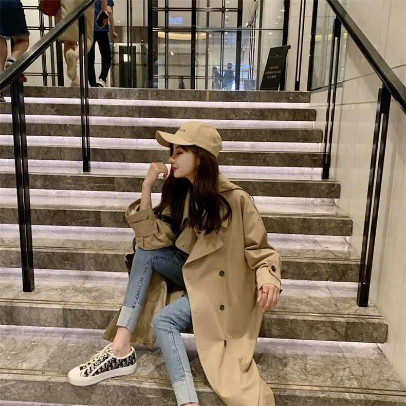 现货秋季新款2色！双排扣系带风衣外套207-8653-P125控178，女装风衣，卡莱