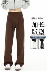春季高个子加长西裤垂感直筒休闲裤男阔腿长裤子188cm115KZ028P55，男装西裤，电商B312