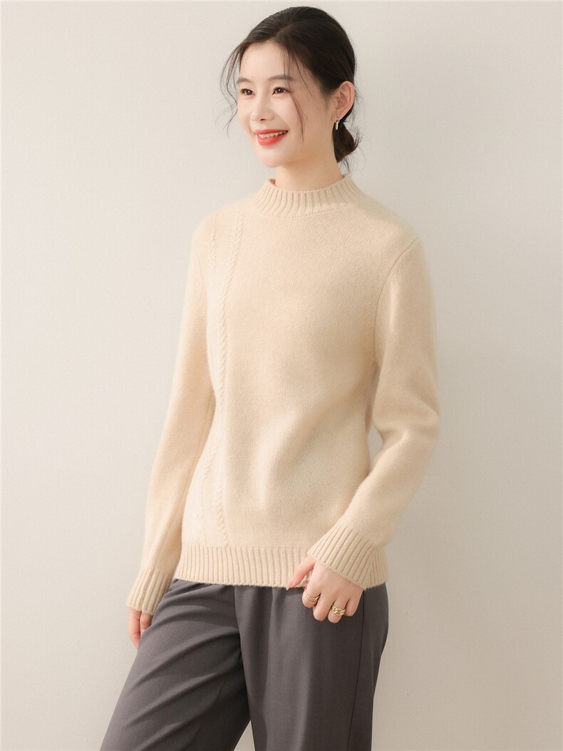 羊毛衫女加厚毛衣插肩袖打底衫,针织衫/毛衣,暖钟情羊绒