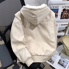 冬季加绒加厚连帽外套复古水洗宽松设计感夹克棉服，男装夹克，星座410-6（原星座1304-1）