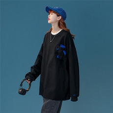 中性风小熊卫衣女大码M-5XL情侣潮套头卫衣男WY8745P60控88，男装卫衣，星座227-7