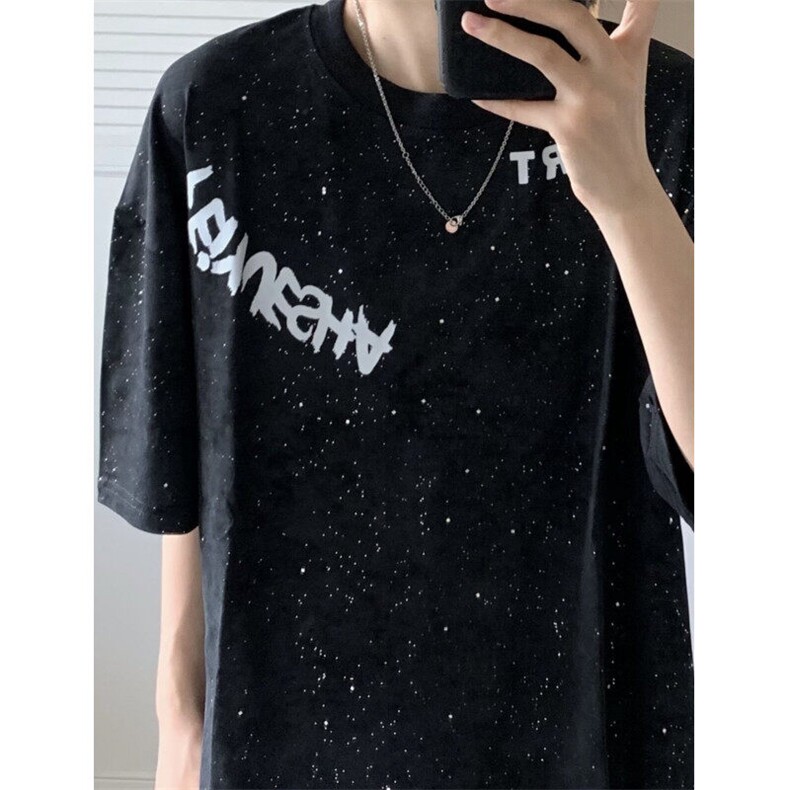 满天星字母短袖t恤男夏季潮牌五分袖XT7301-P35,男装T恤,星座1007（原301D）