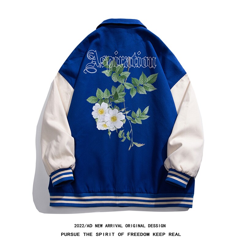 白底 22秋季美式西海岸潮流翻领棒球服夹克外套G605P85控108图片