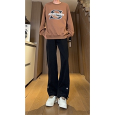 现货复古蓝开衩扣子牛仔裤男美式休闲直筒阔腿裤K5821-P55控78，男装牛仔裤，星座205