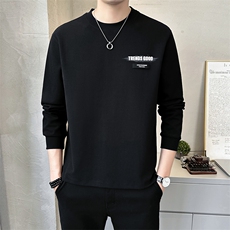 秋季男士卫衣2025新款痞帅潮牌字母印花长袖T恤A313-W809-P78，男装T恤，电商A313