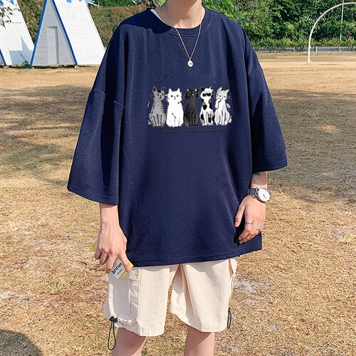 Q11100-P30春夏季七分袖t恤男大码五分袖男短袖中袖,男装T恤,电商A040