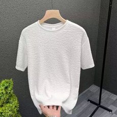 夏季设计感小众泡泡短袖T恤男宽松休闲华夫格体恤上衣服薄，男装T恤，星座1013