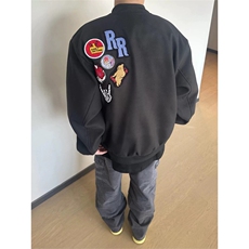 网图有货美式街头徽章字母刺绣棒球服外套男女宽松夹克A881-P43，男装夹克，星座1505