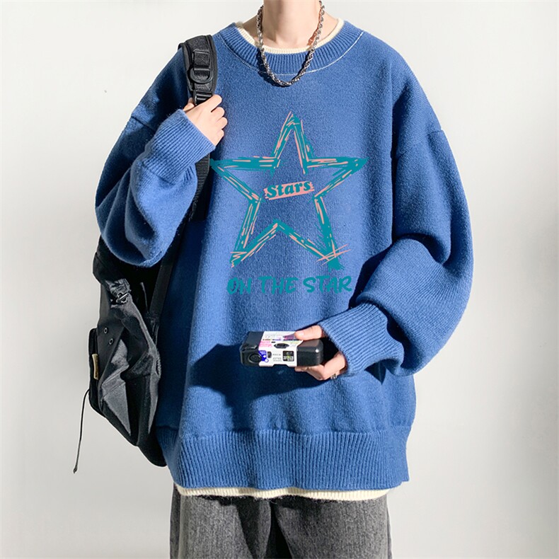 控78假两件毛衣男大码加绒针织衫男毛线衣M80340-P55加绒P70,男装针织衫/毛衣,电商A040