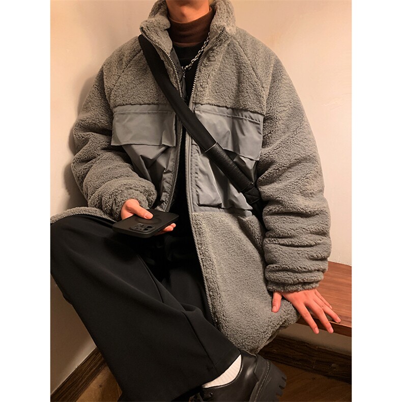 工装棉衣羊羔毛外套厚夹克棉袄港风棉服日系1016-1W86P128K158,男装棉衣,星座1016-1（原电商B408-1）