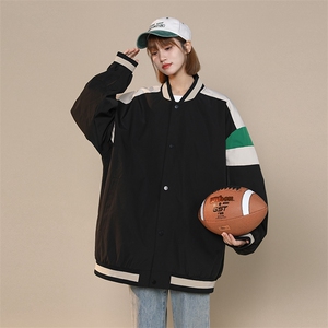中性风小牛津上衣夹克宽松落肩拼色棒球服外套XZ214-8 JK700-P65图片