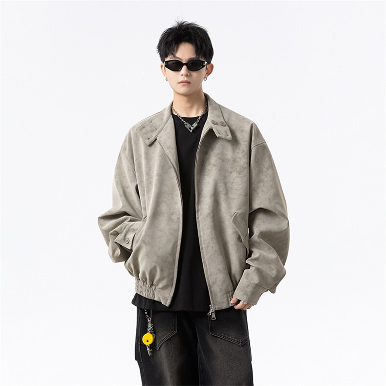 扎染飞行板球服皮夹克男 cp142-特p70图片