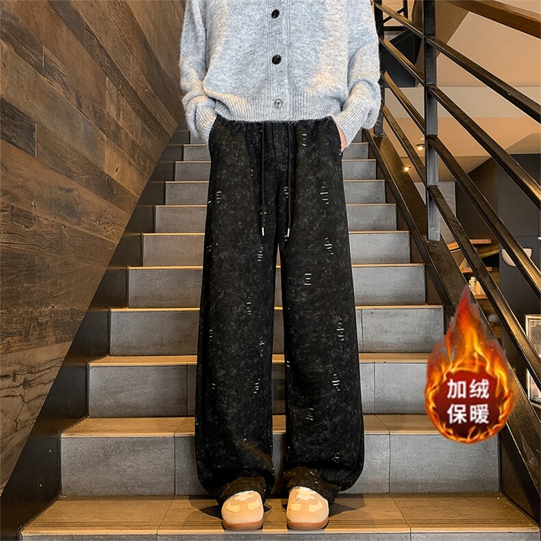 秋冬加绒加厚水洗破洞运动卫裤A579-1特P55常规款A579P48,男装休闲裤,电商A309