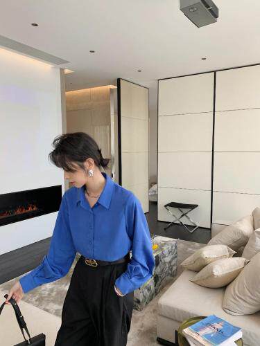 春夏百搭衬衣,女装,蓝衣可