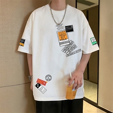 T822港风潮牌高街美式短袖T恤男夏季新款宽松重磅纯棉体恤，男装T恤，星座304A