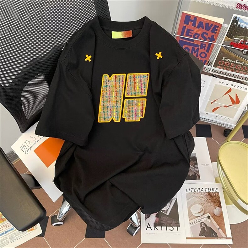C409-P35美式潮牌宽松短袖t恤男2024夏季潮牌百搭圆领上衣现货,男装T恤,星座512-6