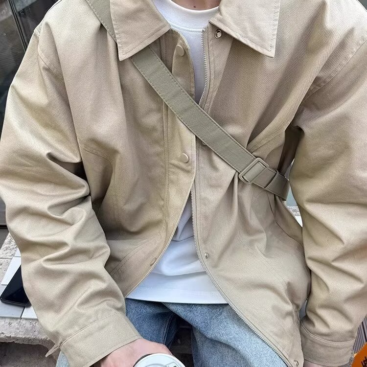翻领夹克男生新款春秋季外套上衣百搭宽松简约休闲JK780-P65,男装夹克,星座208-5