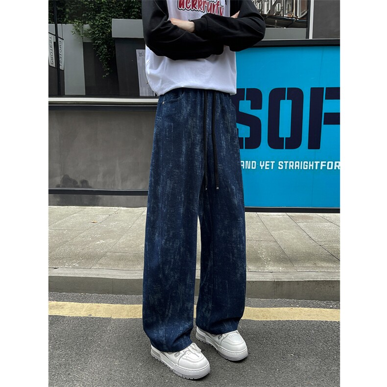 25秋季新款潮牌美式人字斜纹炒花砂洗休闲牛仔弯刀裤男5011特批48,男装休闲裤,电商C305A