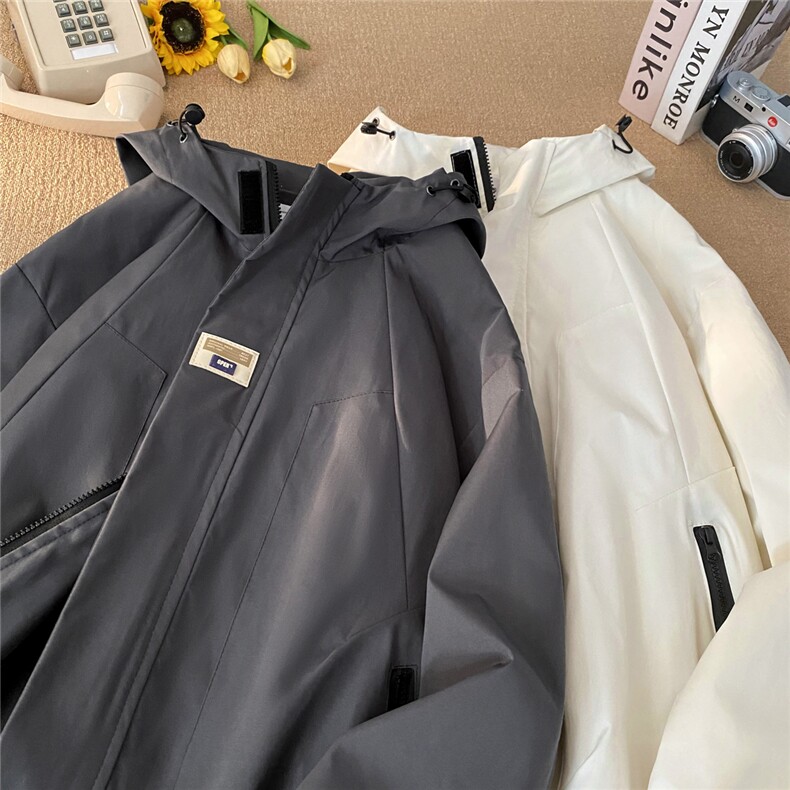 现货防水防风美式冲锋衣外套宽松大码男士连帽工装夹克JK988-P75,男装夹克,电商A006
