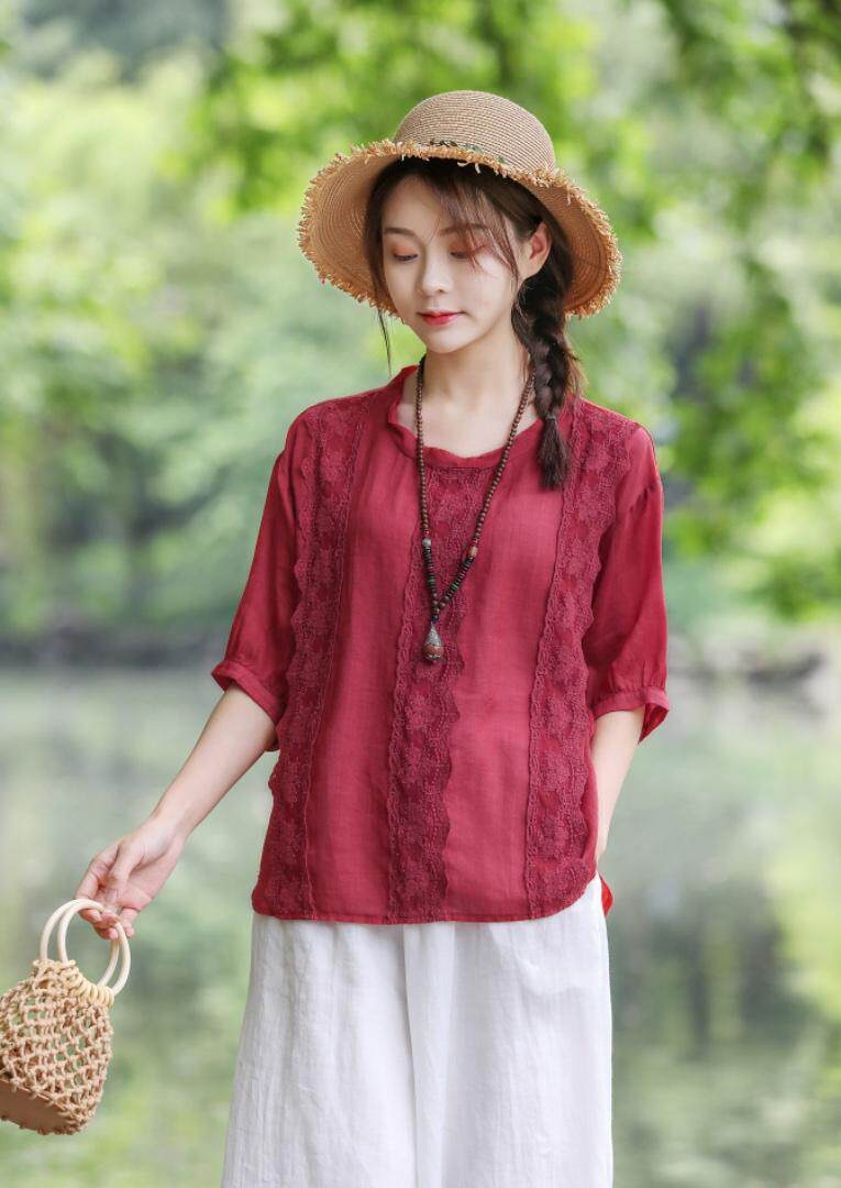 【现货】夏季新款纯苎花边上衣+双层苎阔腿裤,女装其它,依鼎衣典