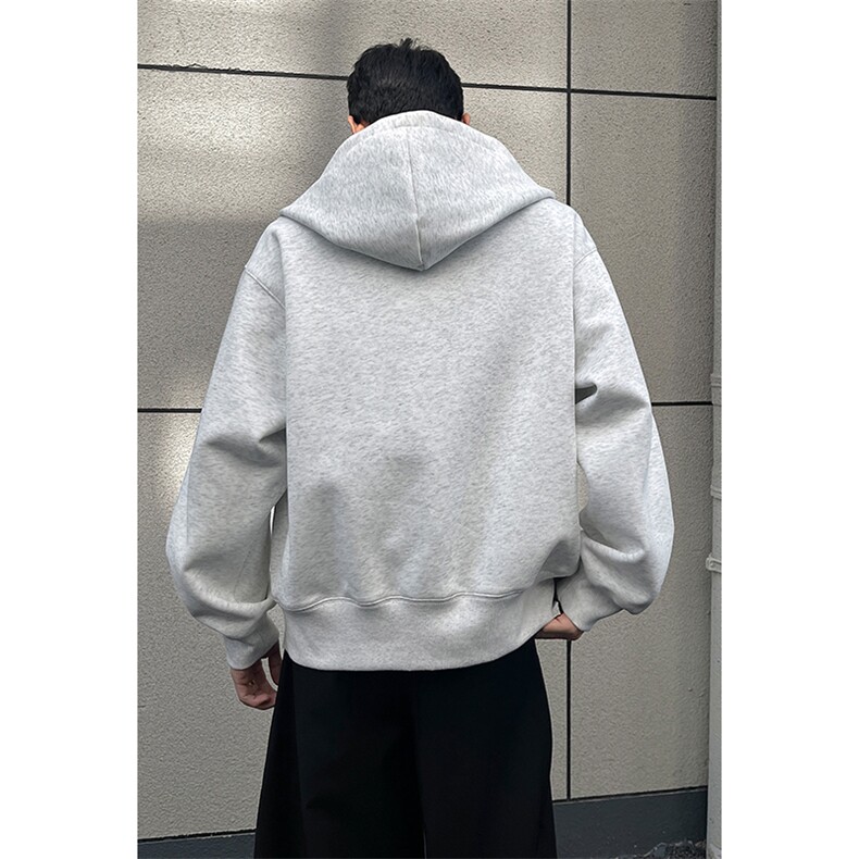 2026春季新款外景黑墙大码华棉360g连帽卫衣M-5XHW26031-特P45,男装卫衣,电商A022