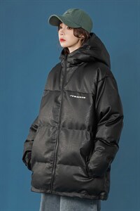 中性风2025冬潮磨砂PU皮连帽皮棉衣外套A125-MY11-P110女类，男装棉衣，电商A125