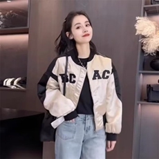 美式复古撞色棒球服女士2025秋季新款高级感短款外套宽松夹克上衣，男装夹克，星座1210-1