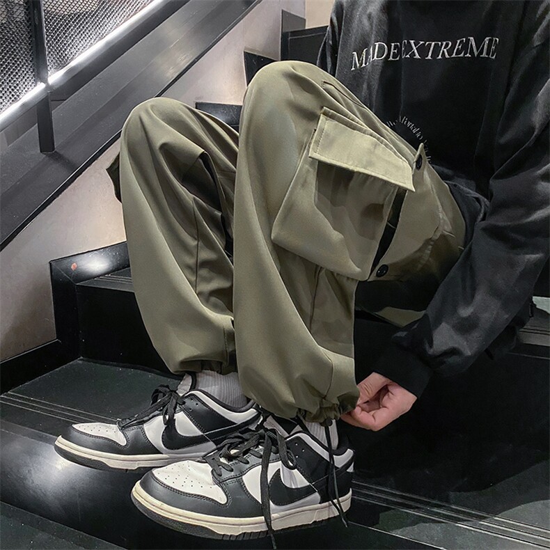 大口袋2024春秋新款工装裤男港风潮流高街帅ins宽松长裤K3350-P37,男装休闲裤,星座412-3