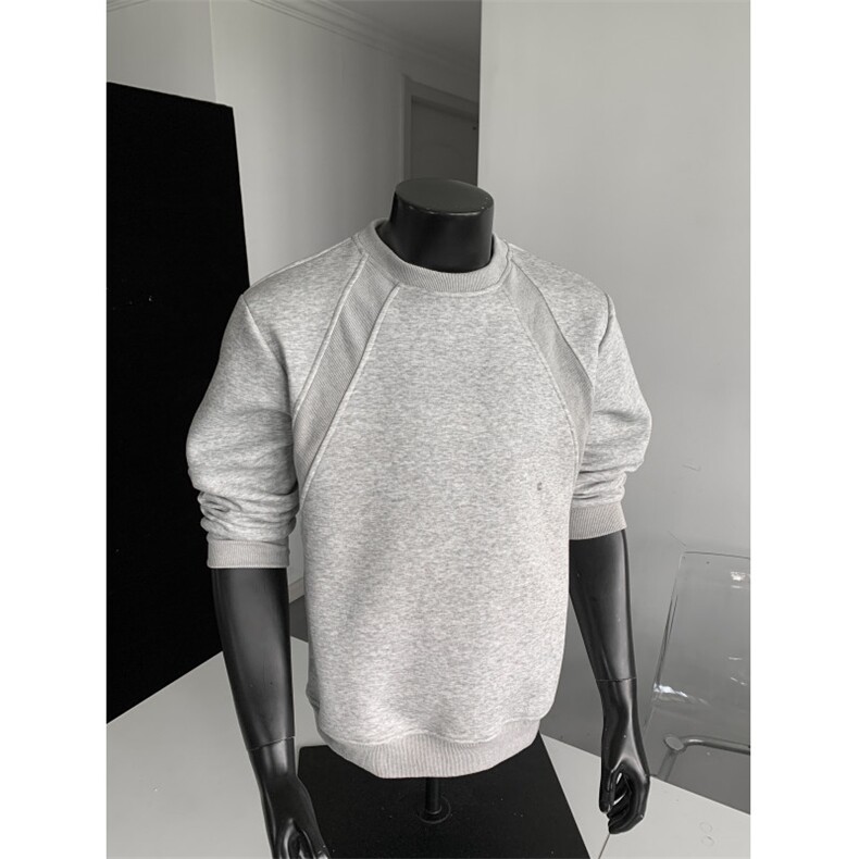 WY805-尺码M-3XL-特P26-美式解构拼接长袖打底衫宽松休闲上衣图片