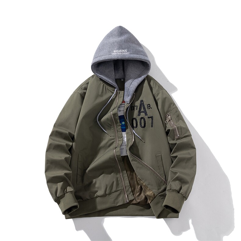 现货三色秋冬季潮牌夹克棉衣棒球服欧美街头飞行员外套情侣装,男装棉衣,电商A105