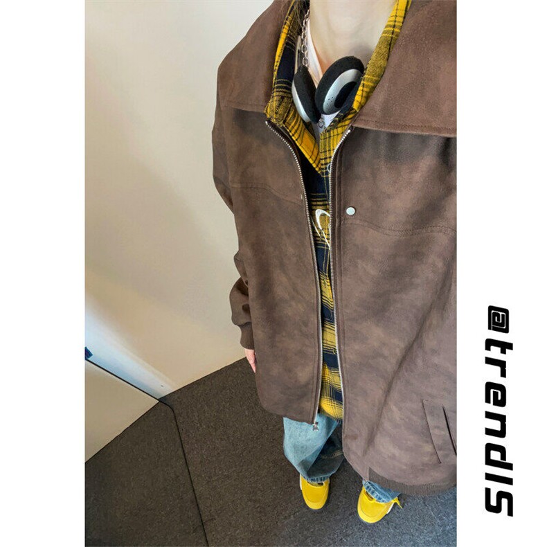 2025春季新款女模自拍大码高街美式皮衣M-5XHJ24563-特P80,男装夹克,电商A022