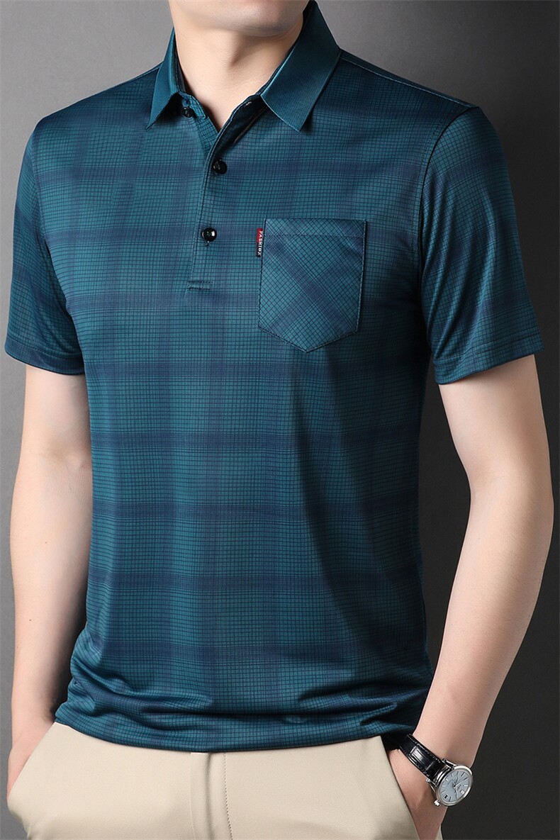 短袖t恤男夏季男士中年半袖商务休闲短袖上衣衣服polo翻领,男装T恤,电商B212（原钱塘6029）