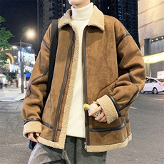 冬季潮牌鹿皮绒加绒加厚男士翻领保暖夹克外套1107-P85，男装夹克，星座209-1