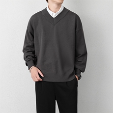 1506A/GM030/P50套头大码纯色男士V领打底针织1，男装T恤，星座1506A