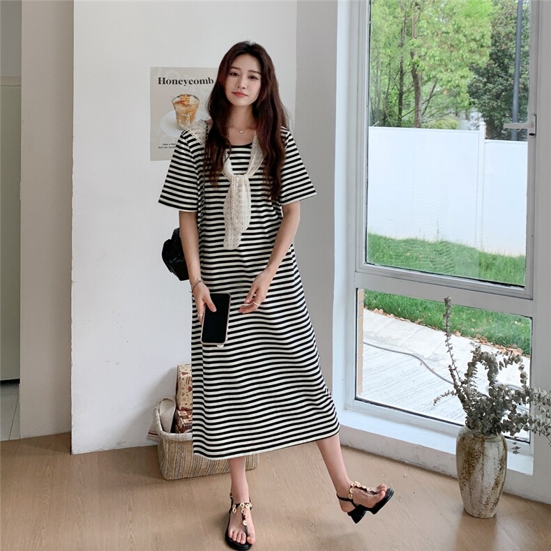今日新品条纹T裙有数据拼接披肩跑量2C323-1129-P115-K158,女装连衣裙,2C323